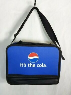 Vintage Y2K Pepsi Cola Soft Sided Cooler Bag Insulated Lunch Box Blue Strap